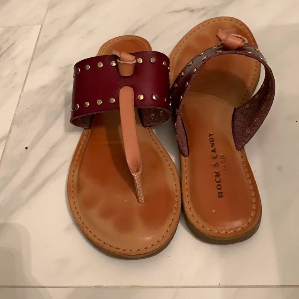 Red Leather Sandals